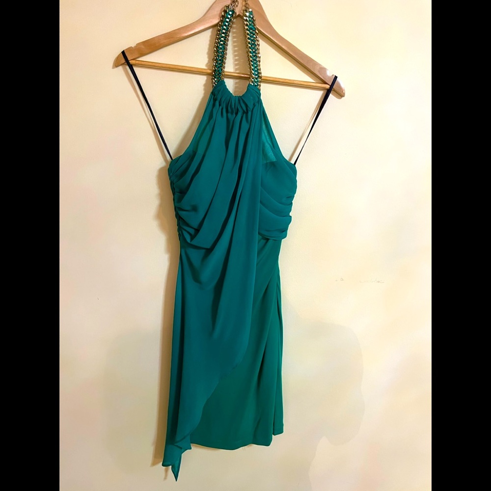 Green mini dress